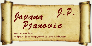 Jovana Pjanović vizit kartica
